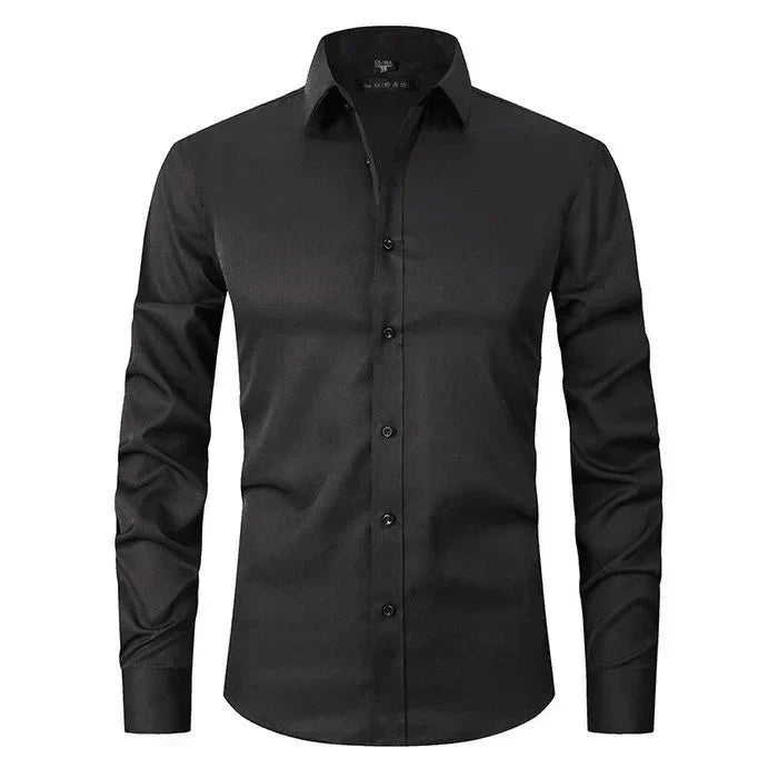 Mens Long Sleeve Shirt Stretch Business Casual Fit