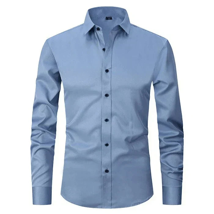 Mens Long Sleeve Shirt Stretch Business Casual Fit