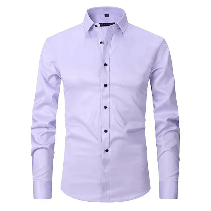Mens Long Sleeve Shirt Stretch Business Casual Fit