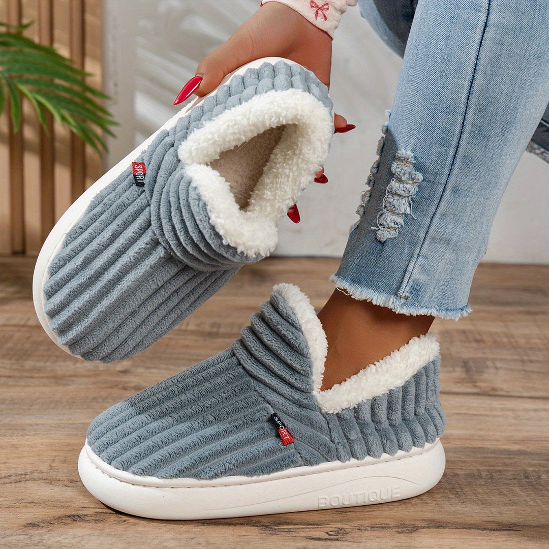 Unisex Plush Indoor Slippers Soft Cozy Non-Slip Slip-On