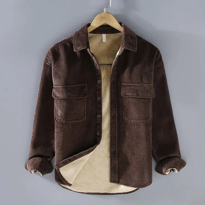 Mens Corduroy Shirt Long Sleeve Winter Fit