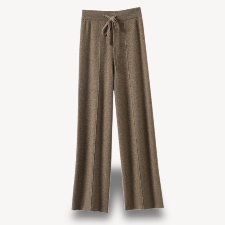 Womens Cashmere Wide-Leg Pants Relaxed Fit Loungewear