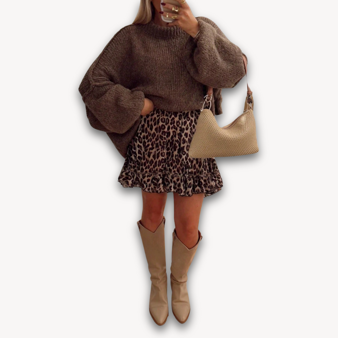 Womens Mini Skirt Polyester Ruffle Hem Relaxed Fit - BritishMode