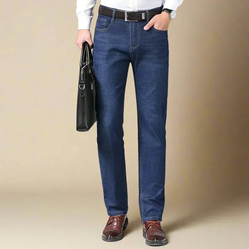 Mens Stretch Jeans Business Casual Comfortable Regular Fit - BritishMode
