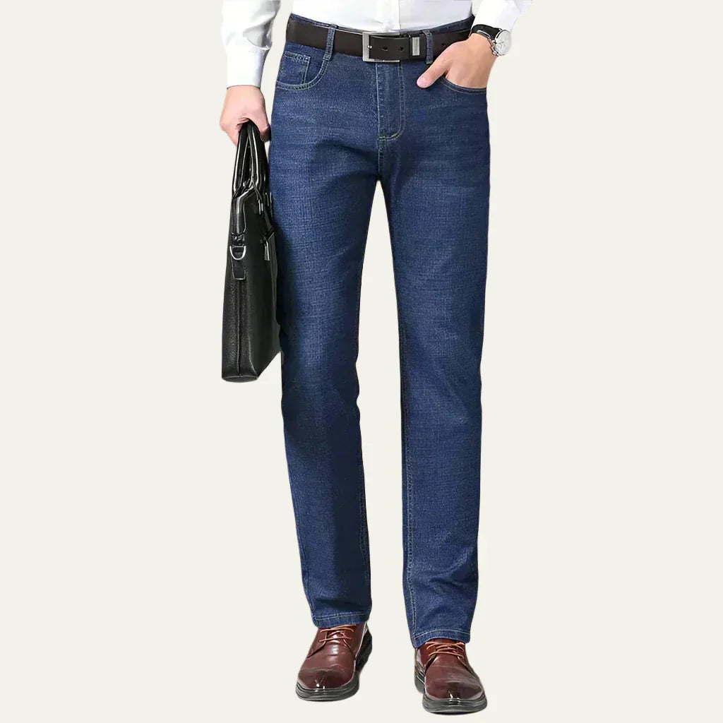 Mens Denim Jeans Stretch Straight Leg - BritishMode
