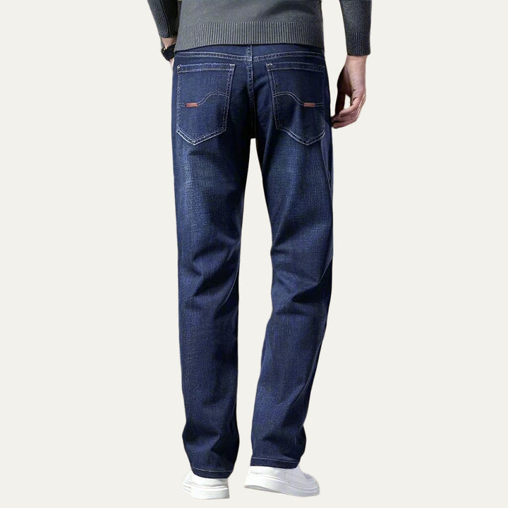 Mens Denim Pants Classic Straight Leg