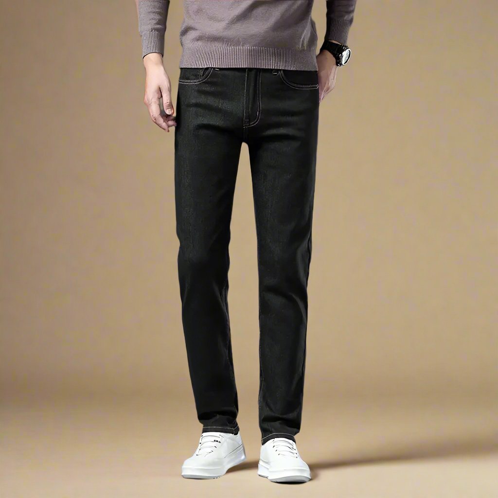 Mens Stretch Jeans Business Casual Comfortable Regular Fit
