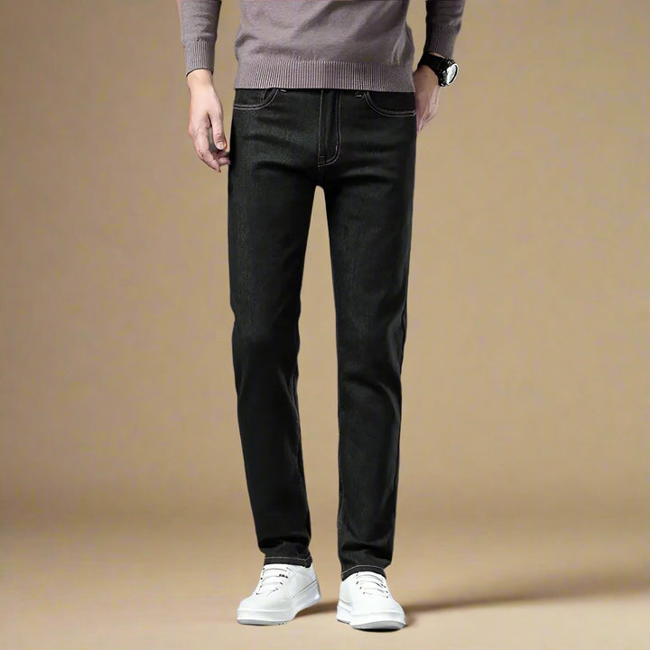 Mens Stretch Jeans Business Casual Comfortable Regular Fit