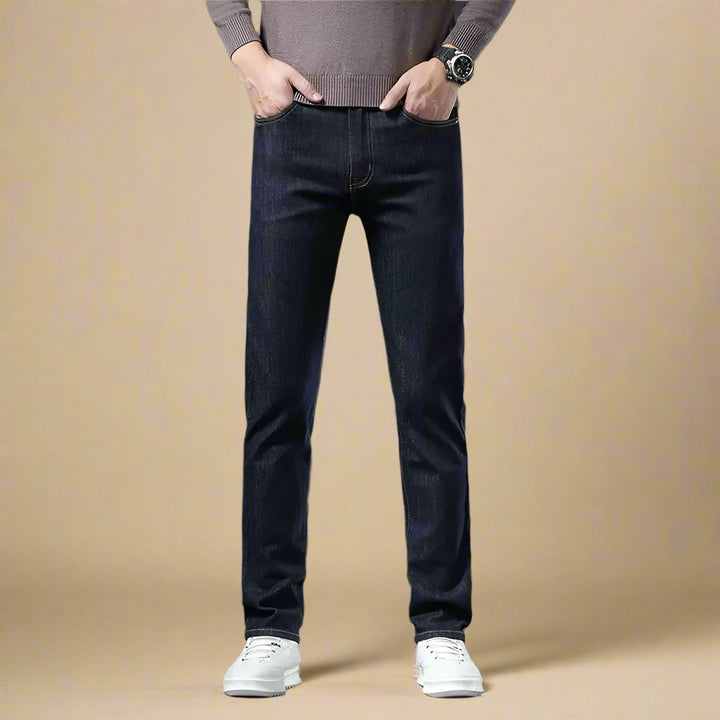 Mens Stretch Jeans Business Casual Comfortable Regular Fit - BritishMode