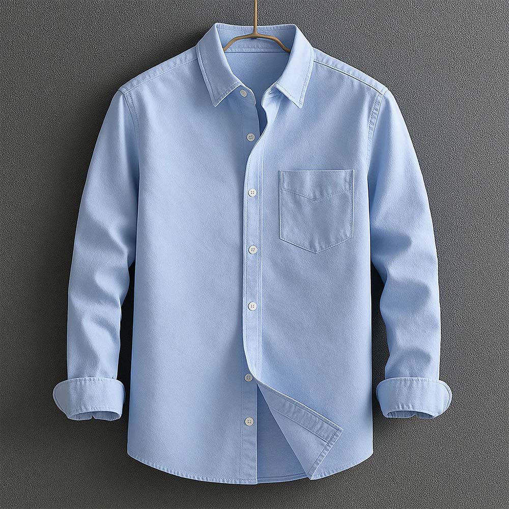 Mens Button-Down Shirt Reinforced Seams Structured Fit