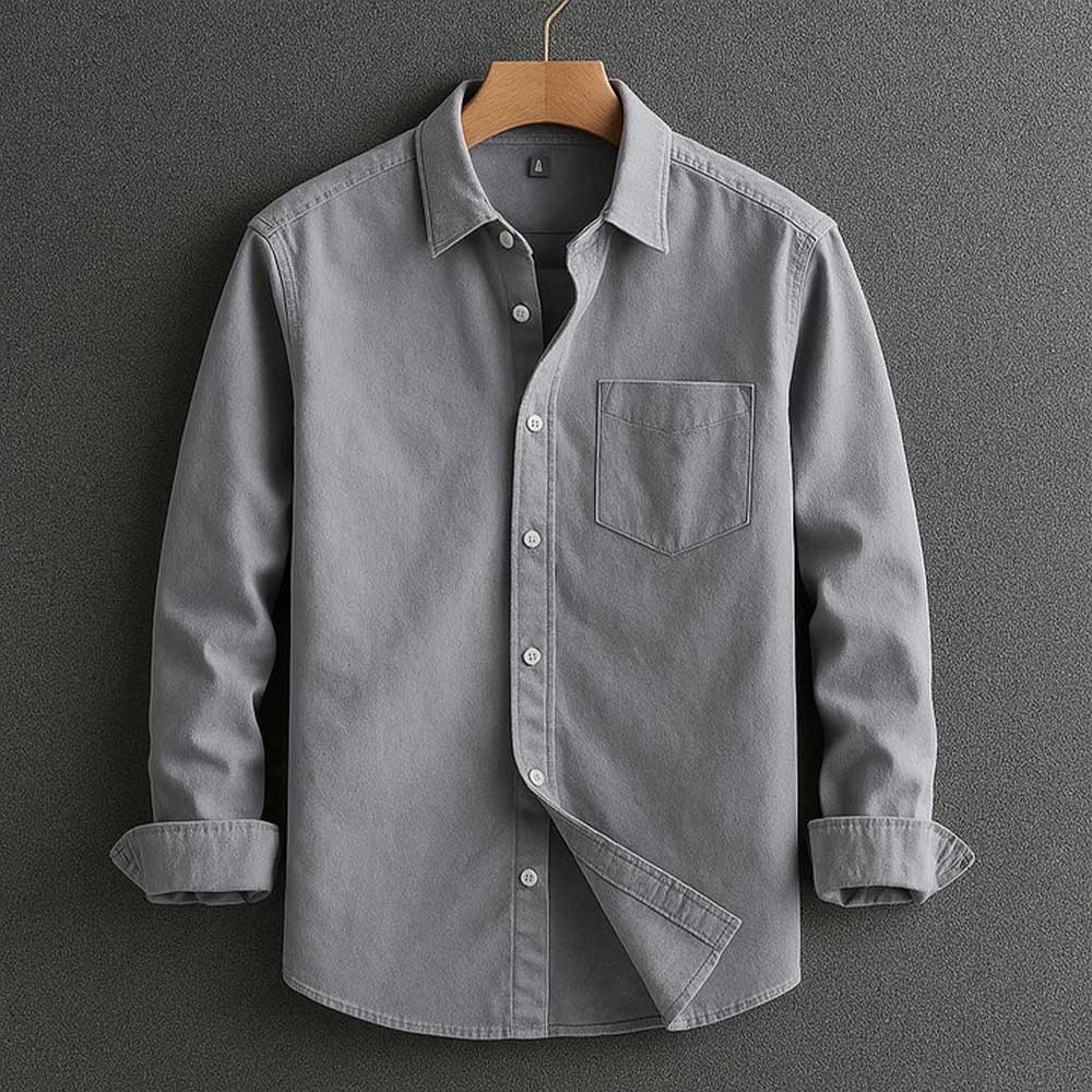 Mens Button-Down Shirt Reinforced Seams Structured Fit