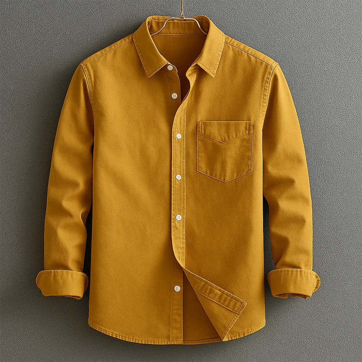 Mens Button-Down Shirt Reinforced Seams Structured Fit