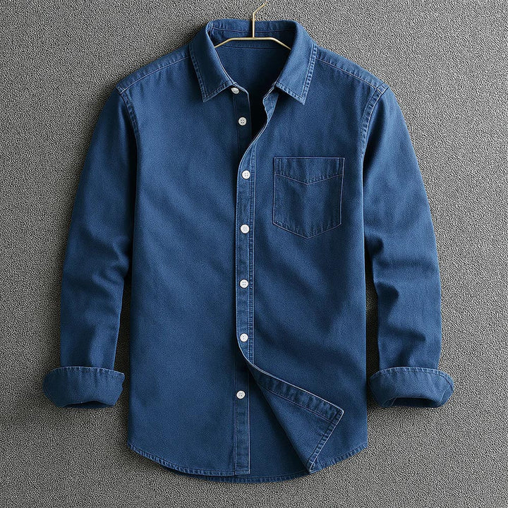 Mens Button-Down Shirt Reinforced Seams Structured Fit