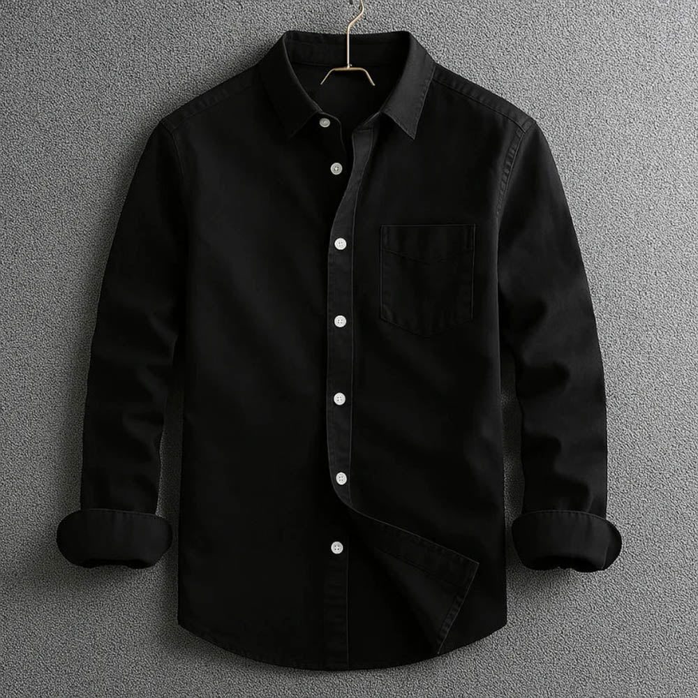 Mens Button-Down Shirt Reinforced Seams Structured Fit