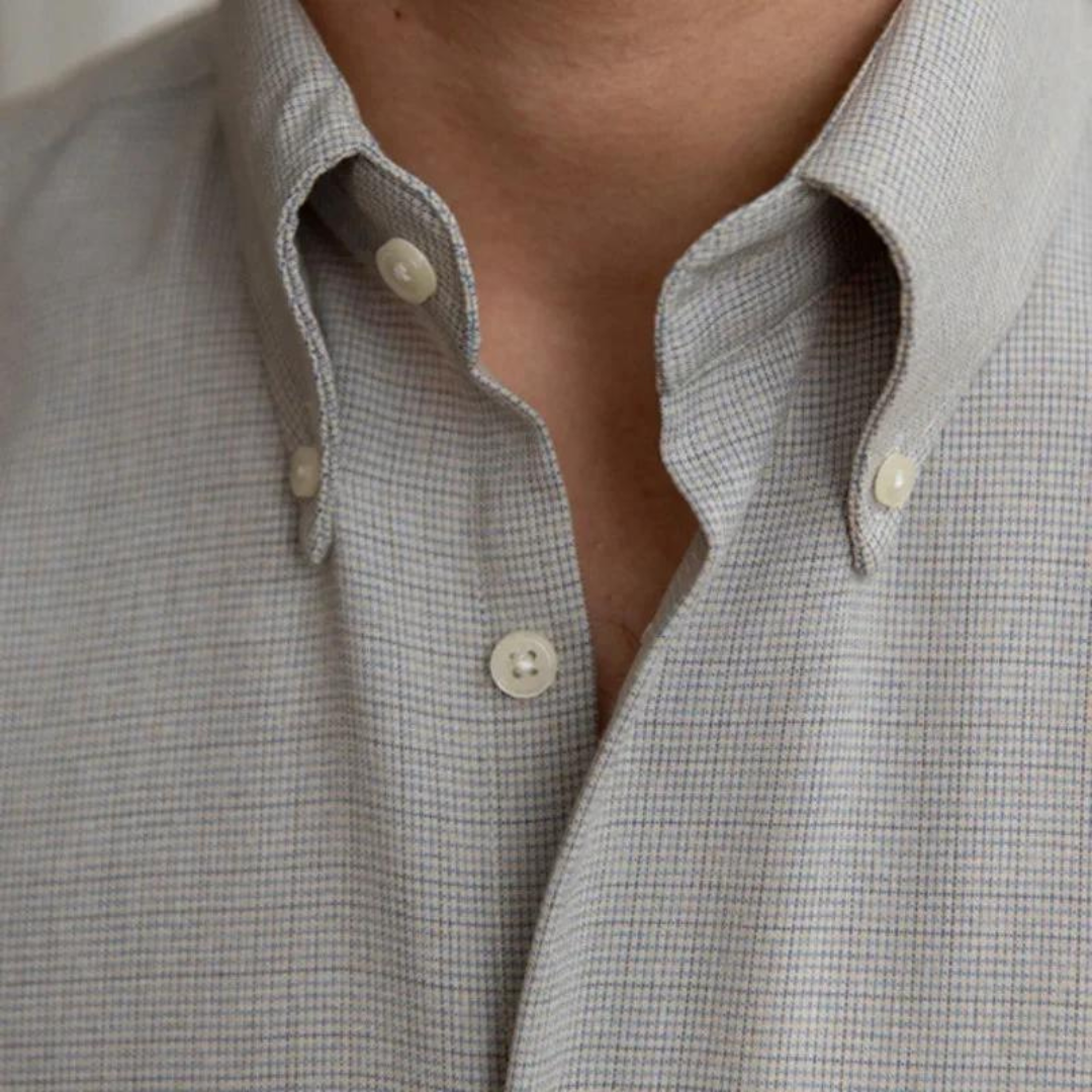 Mens Button Shirt Selvedge Fabric Soft Long Wear