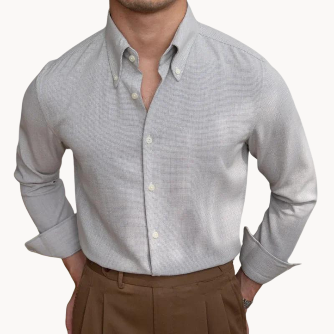 Mens Button Shirt Selvedge Fabric Soft Long Wear