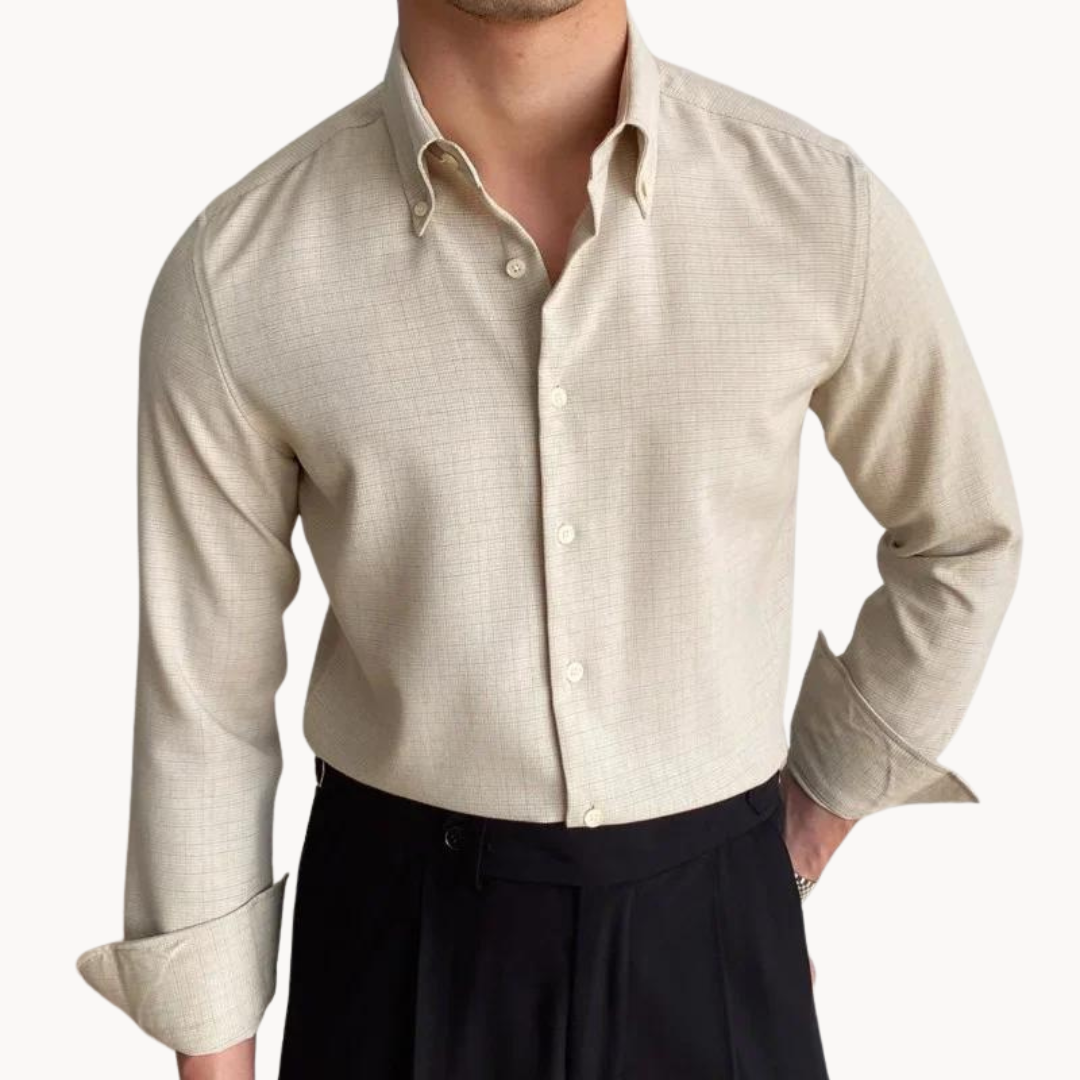 Mens Button Shirt Selvedge Fabric Soft Long Wear - BritishMode