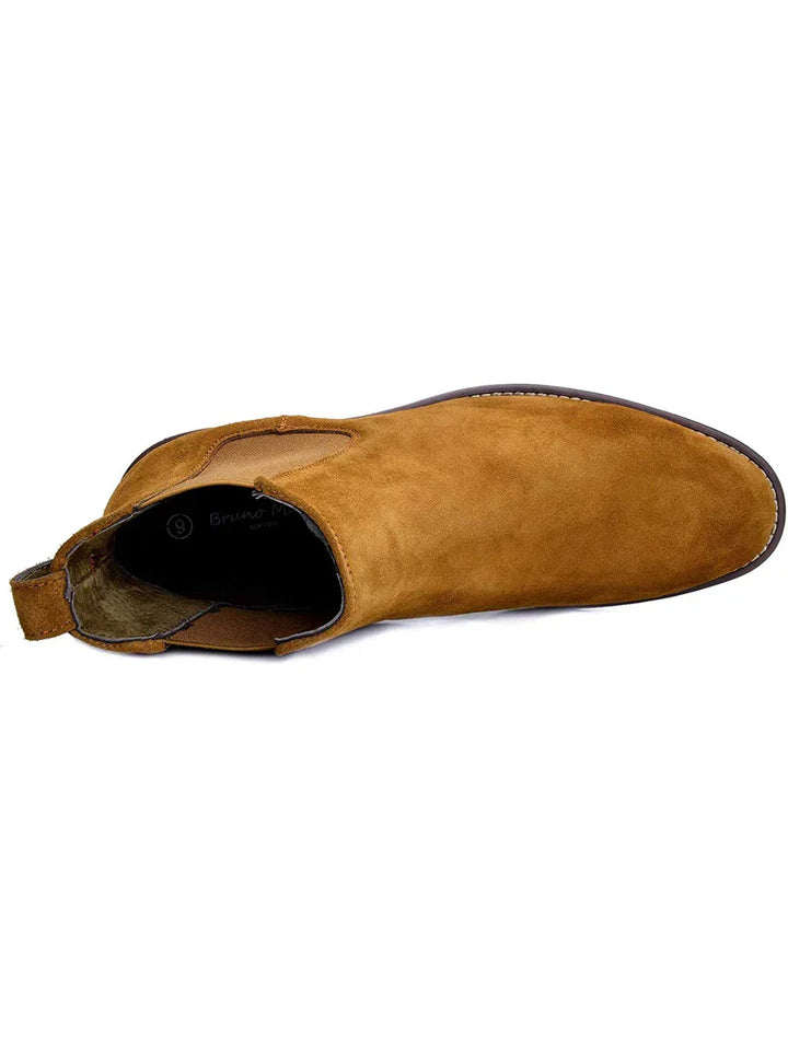 Mens Chelsea Boots Leather Rugged Thick Sole