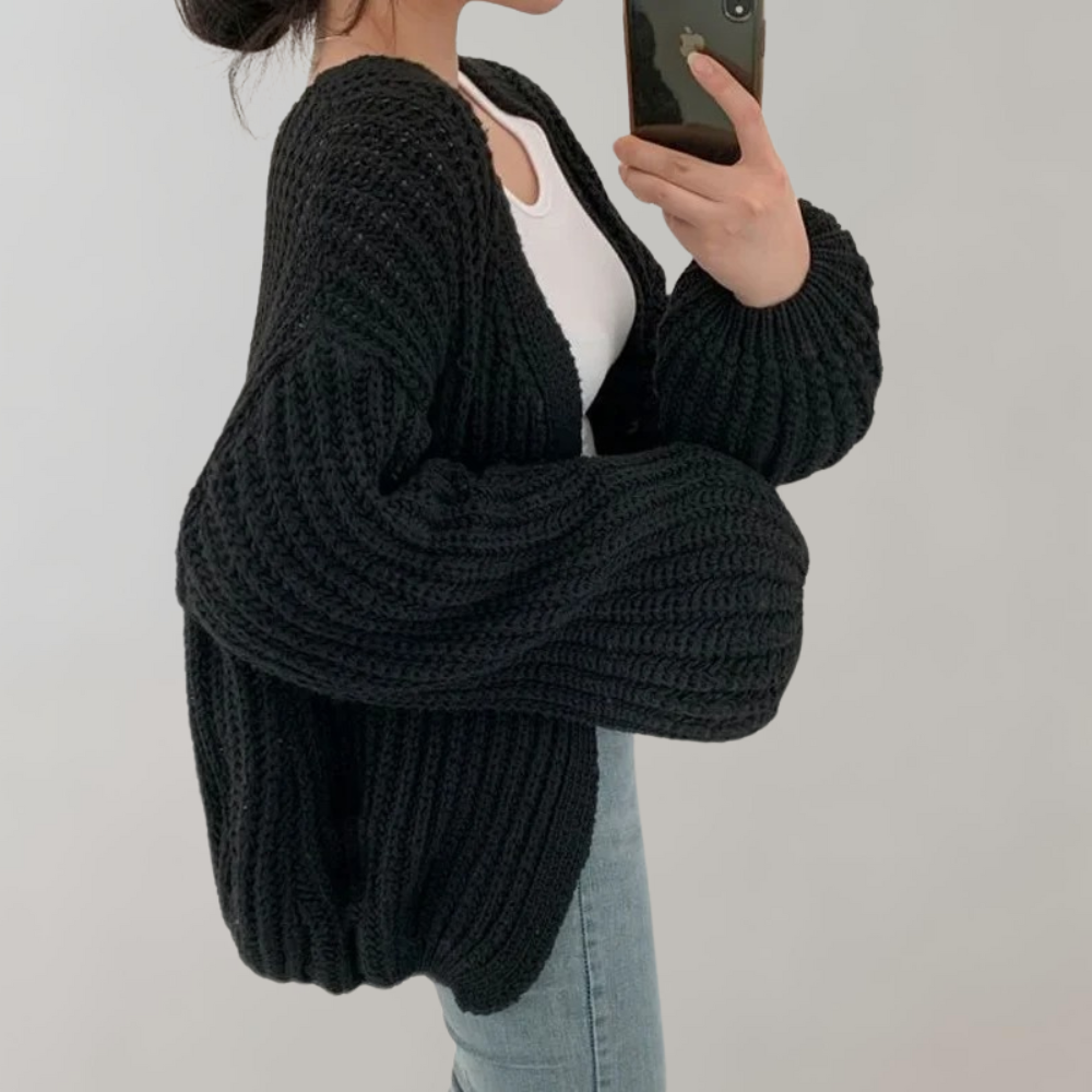 Womens Cardigan Knit Comfortable Relaxed Fit