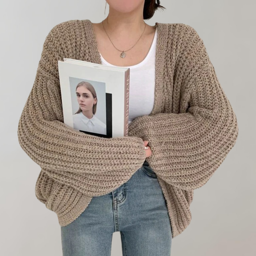 Womens Cozy Sweater Cardigan Soft Relaxed Fit