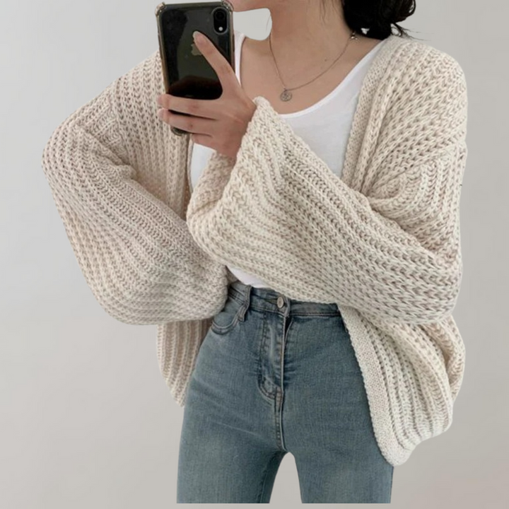 Womens Cozy Sweater Cardigan Soft Relaxed Fit