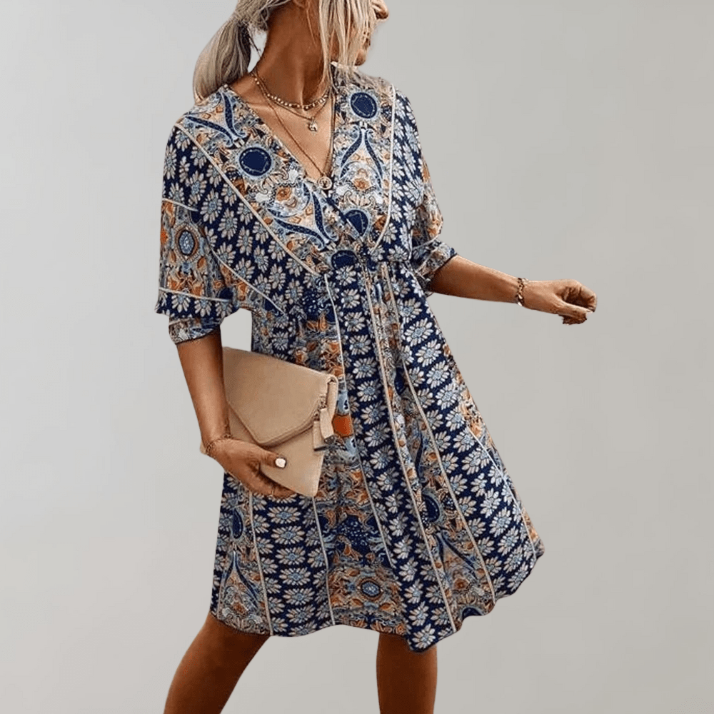 Womens Mini Dress Boho Chic Casual Fit