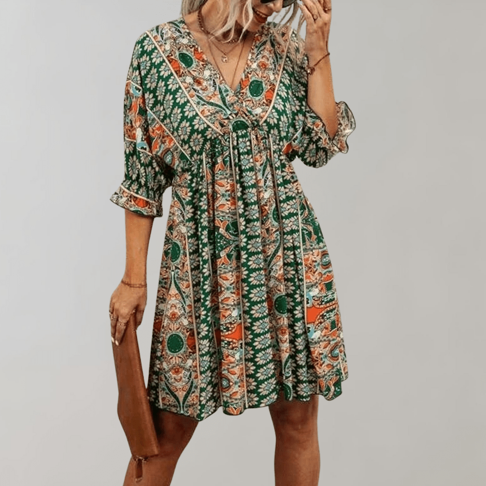 Womens Mini Dress Boho Chic Casual Fit