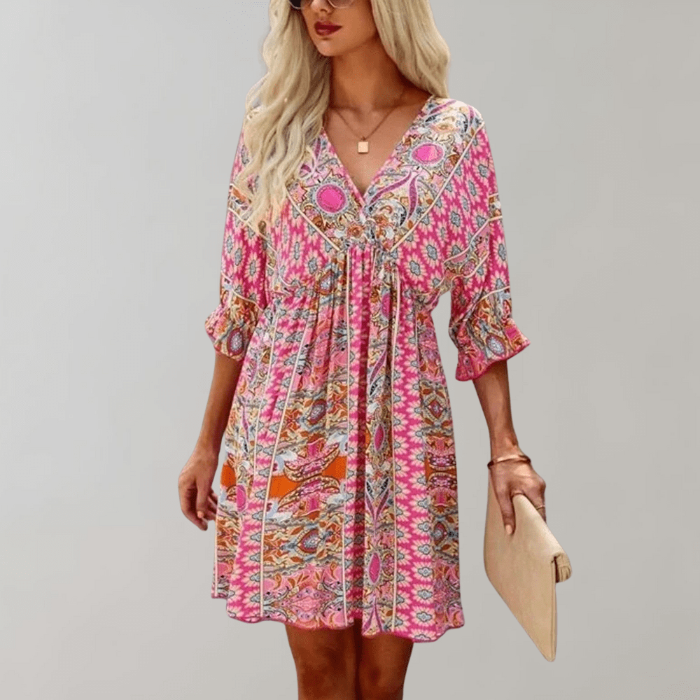 Womens Mini Dress Boho Chic Casual Fit - BritishMode