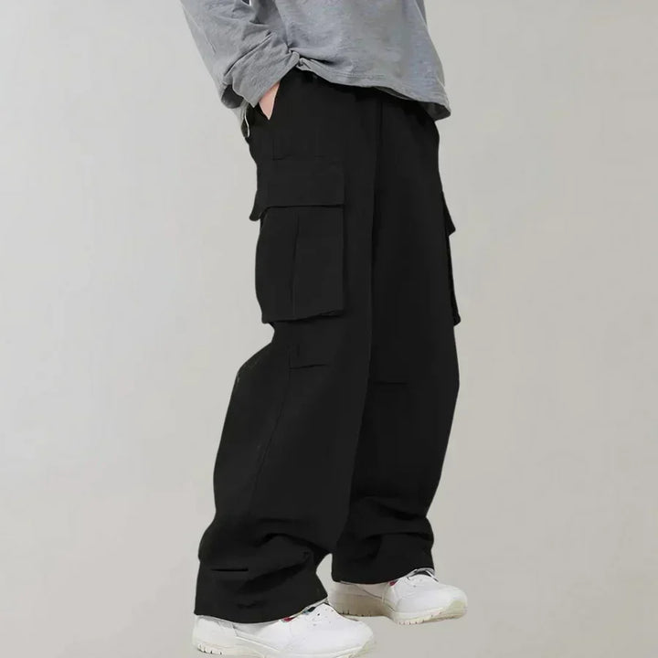 Mens Cargo Pants Straight Leg Cotton