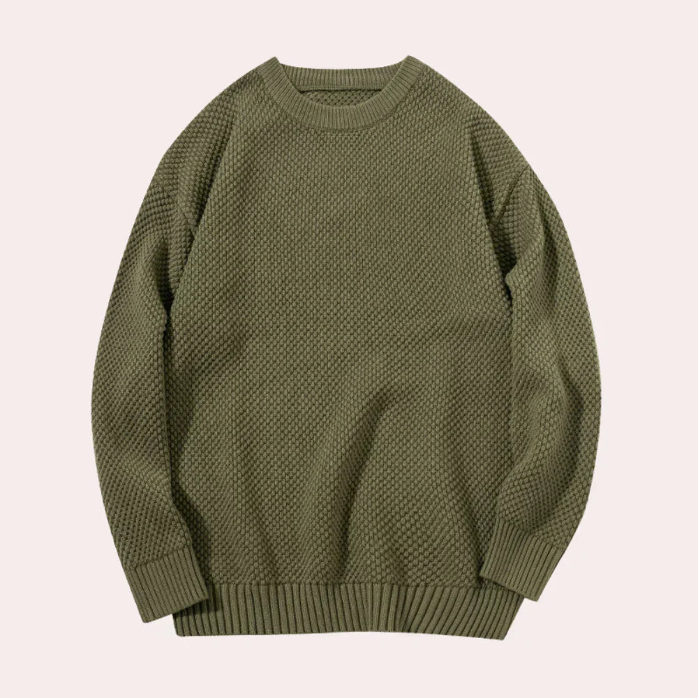 Mens Crewneck Sweater Casual Knit