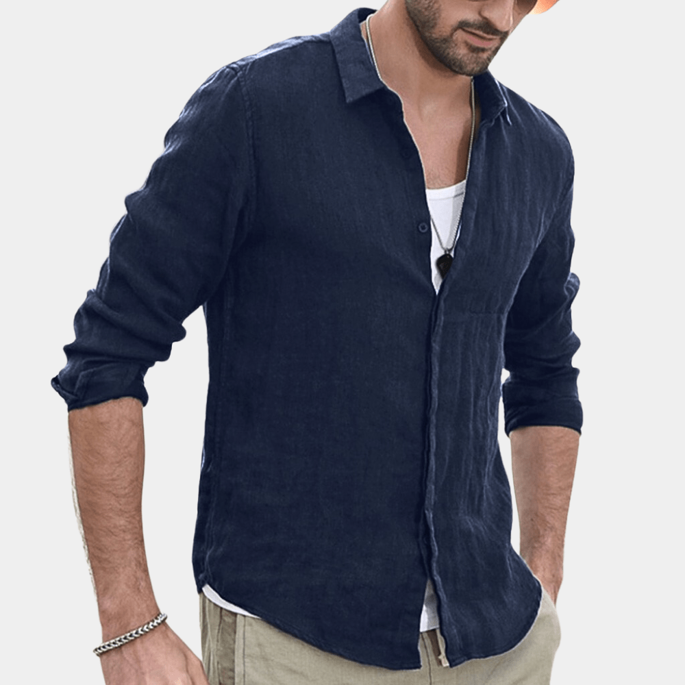 Mens Summer Shirt Breathable Classic Fit