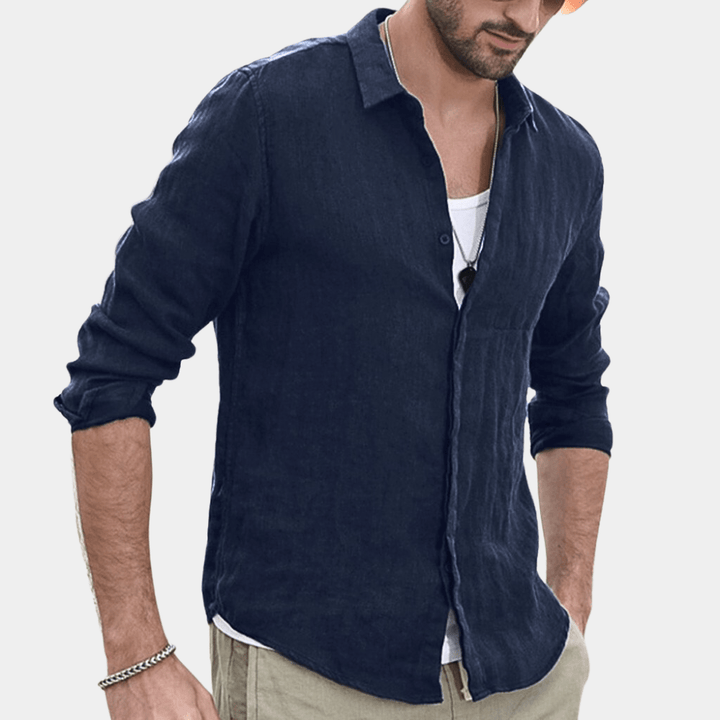 Mens Summer Shirt Breathable Classic Fit