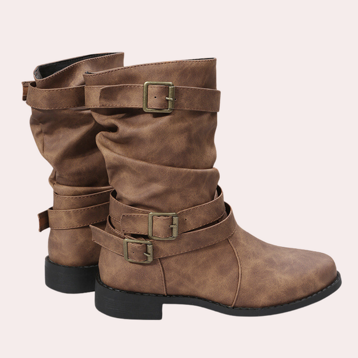 Womens Nicole Boots Stylish Leather Ankle - BritishMode