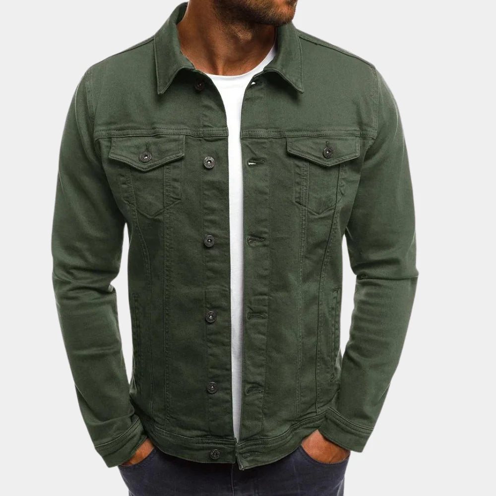Mens Denim Jacket Slim Fit Classic Style