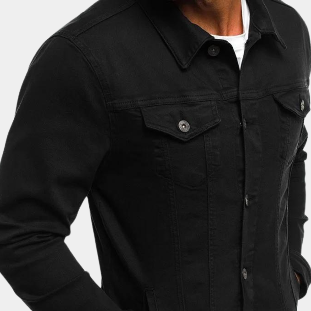Mens Denim Jacket Slim Fit Classic Style