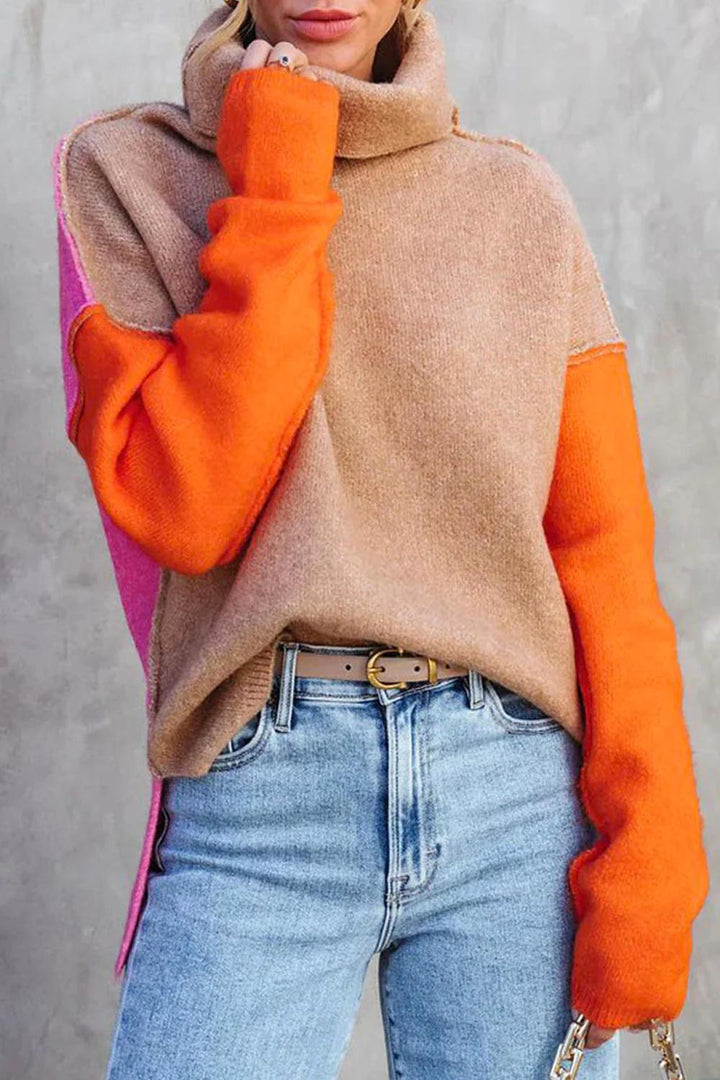 Womens Turtleneck Sweater Knit Cozy Fit