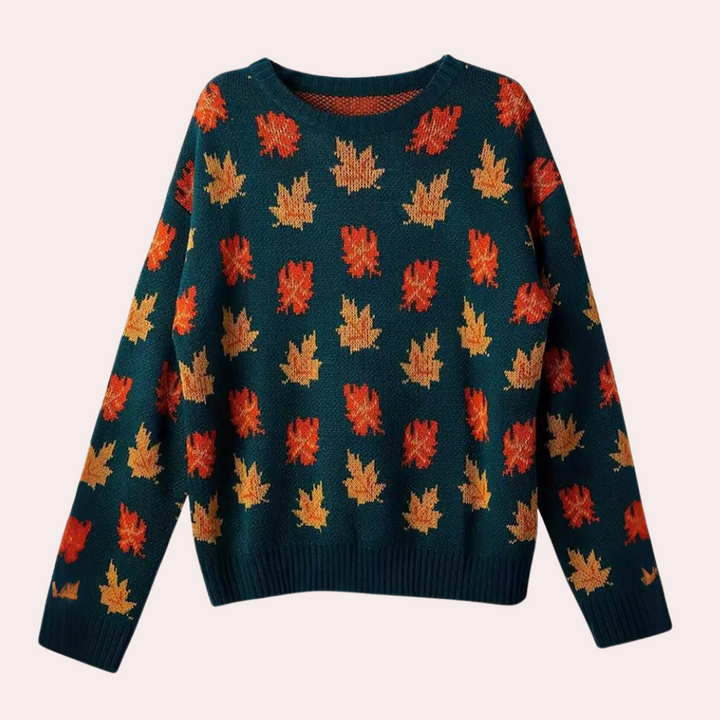 Womens Crew Neck Sweater Graphic Print Regular Fit