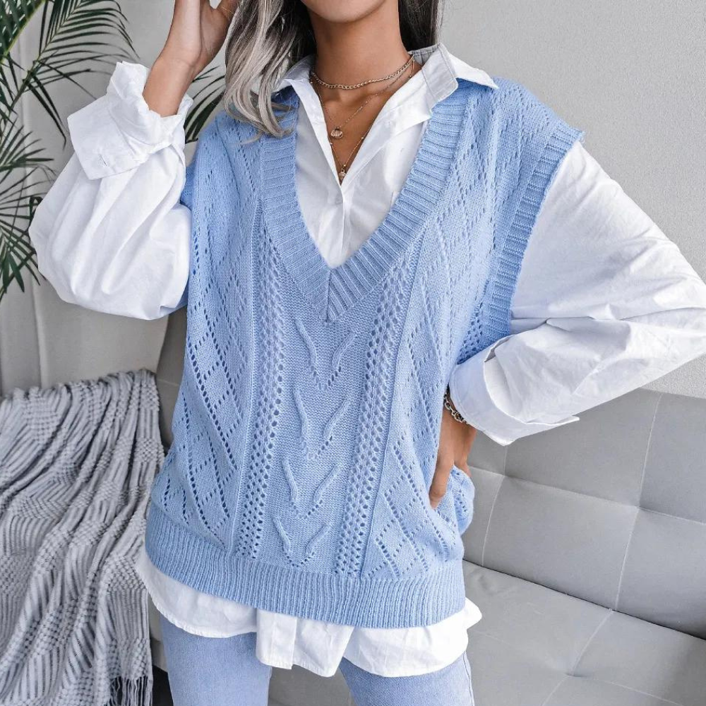 Womens Sweater Vest Knit Casual Fit - BritishMode