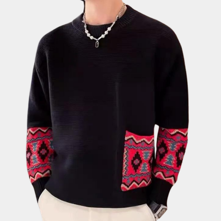 Mens Sweater Tribal Pattern Modern Fit - BritishMode