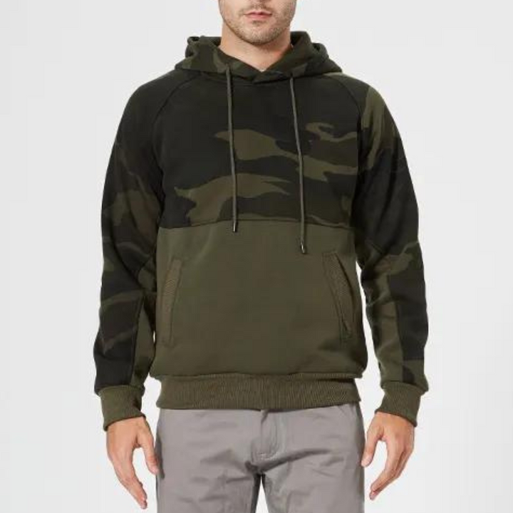 Mens Hoodie Adjustable Fit Camouflage Pattern