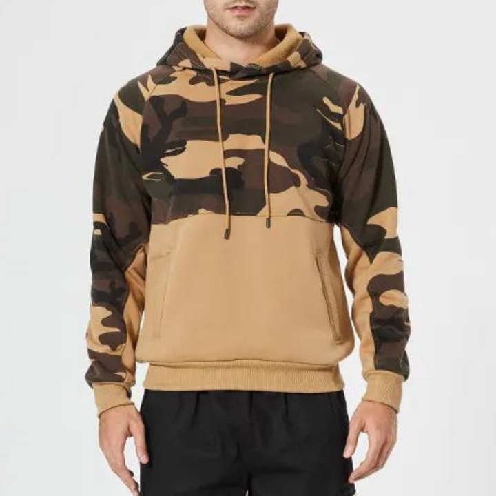 Mens Hoodie Adjustable Fit Camouflage Pattern