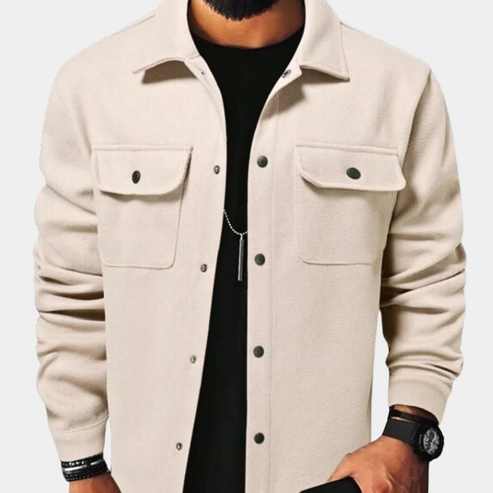 Mens Button-Down Jacket Casual Fit
