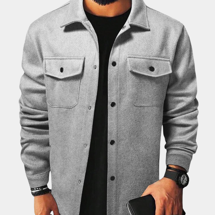 Mens Button-Down Jacket Casual Fit