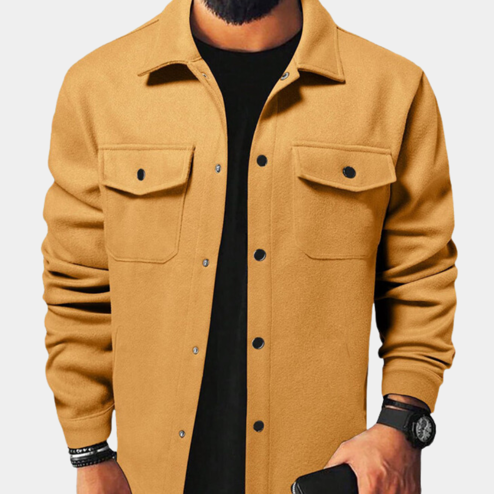 Mens Button-Down Jacket Casual Fit