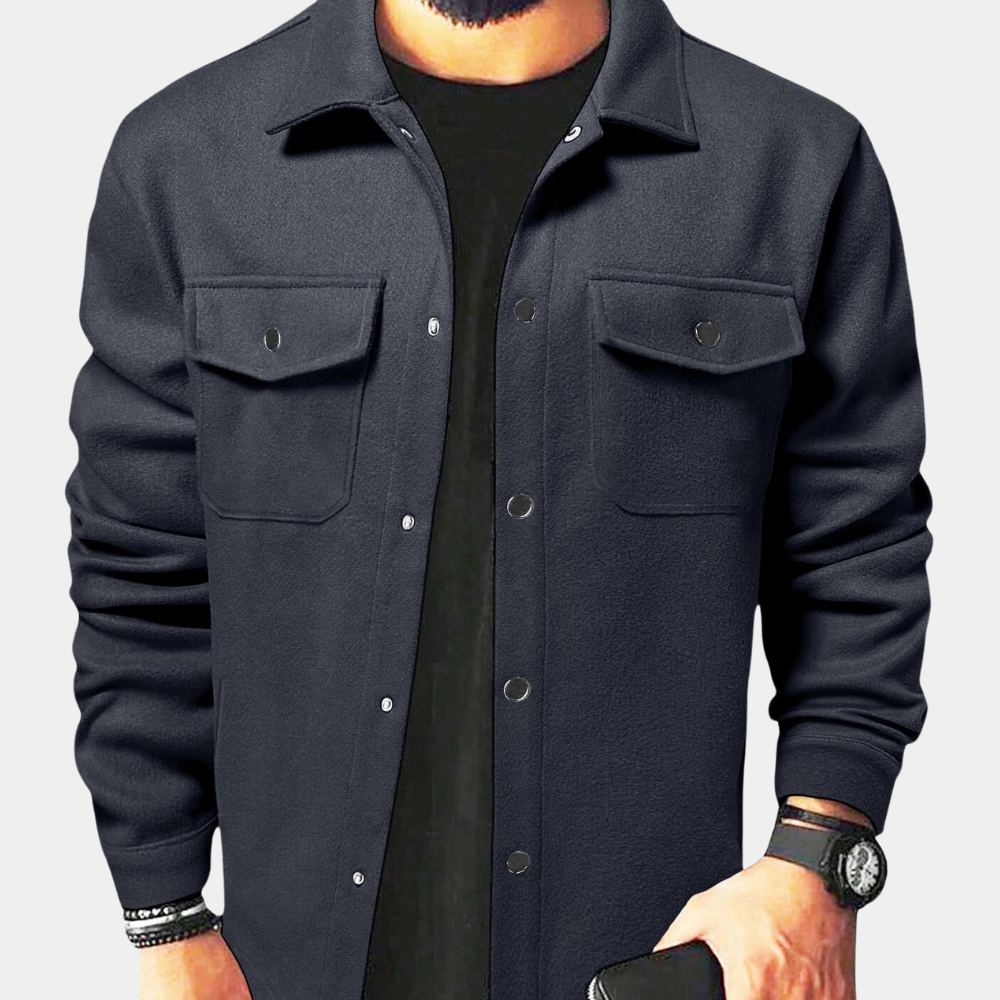 Mens Button-Down Jacket Casual Fit