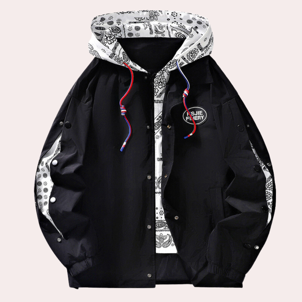 Mens Hooded Jacket with Printed Lining - BritishMode