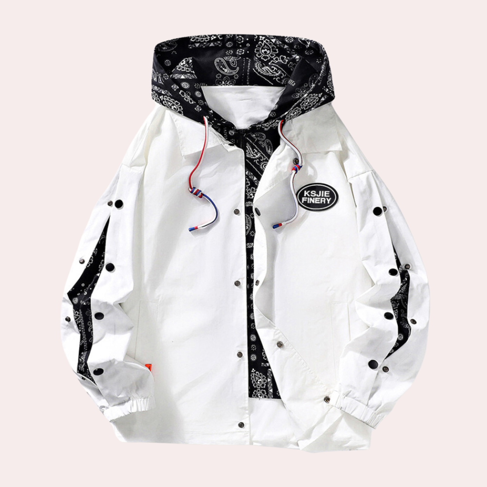 Mens Hooded Jacket with Printed Lining
