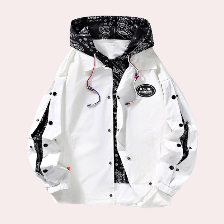 Mens Hooded Jacket with Printed Lining