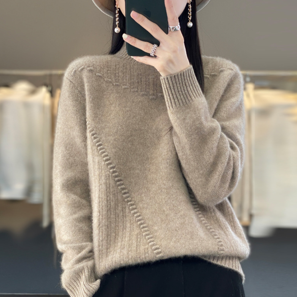 Womens Pullover Long Sleeve Crew Neck Cozy Fit