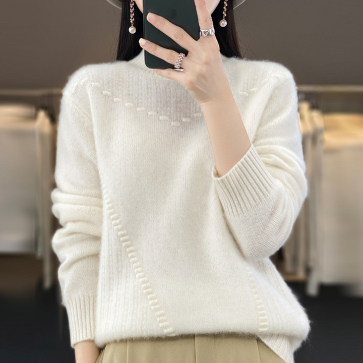 Womens Pullover Long Sleeve Crew Neck Cozy Fit - BritishMode